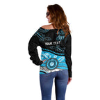 Different Not Less Autism Awareness Australia Personalised Off Shoulder Sweater Aussie Aboriginal Lizards