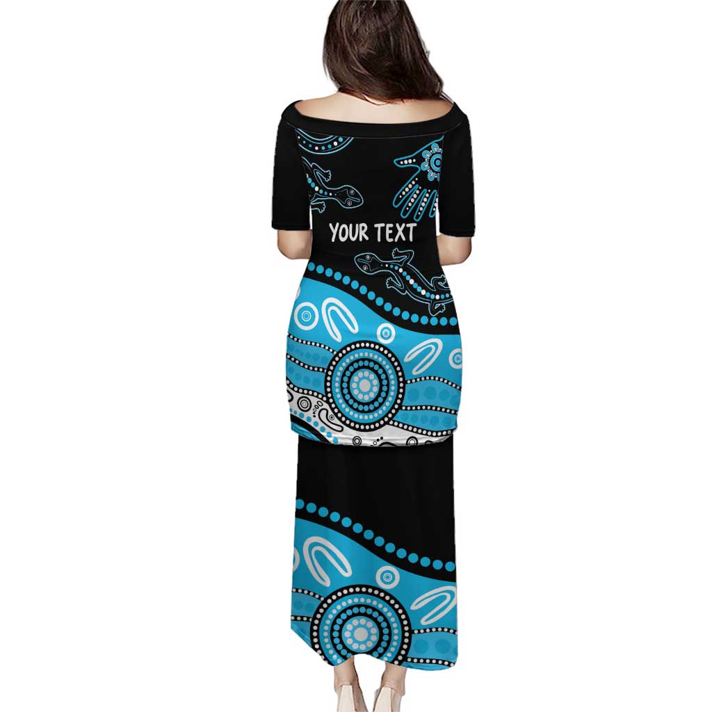 Different Not Less Autism Awareness Australia Personalised Puletasi Aussie Aboriginal Lizards