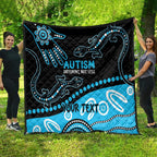 Different Not Less Autism Awareness Australia Personalised Quilt Aussie Aboriginal Lizards