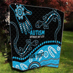 Different Not Less Autism Awareness Australia Personalised Quilt Aussie Aboriginal Lizards