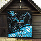 Different Not Less Autism Awareness Australia Personalised Quilt Aussie Aboriginal Lizards