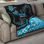 Different Not Less Autism Awareness Australia Personalised Quilt Aussie Aboriginal Lizards