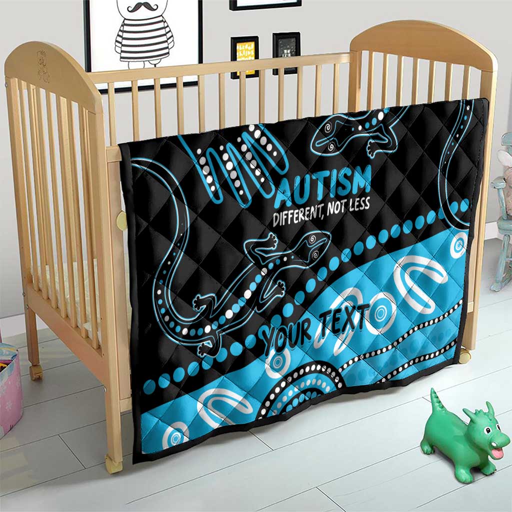 Different Not Less Autism Awareness Australia Personalised Quilt Aussie Aboriginal Lizards