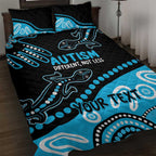Different Not Less Autism Awareness Australia Personalised Quilt Bed Set Aussie Aboriginal Lizards