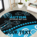 Different Not Less Autism Awareness Australia Personalised Round Carpet Aussie Aboriginal Lizards