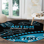 Different Not Less Autism Awareness Australia Personalised Round Carpet Aussie Aboriginal Lizards