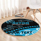 Different Not Less Autism Awareness Australia Personalised Round Carpet Aussie Aboriginal Lizards