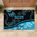 Different Not Less Autism Awareness Australia Personalised Rubber Doormat Aussie Aboriginal Lizards