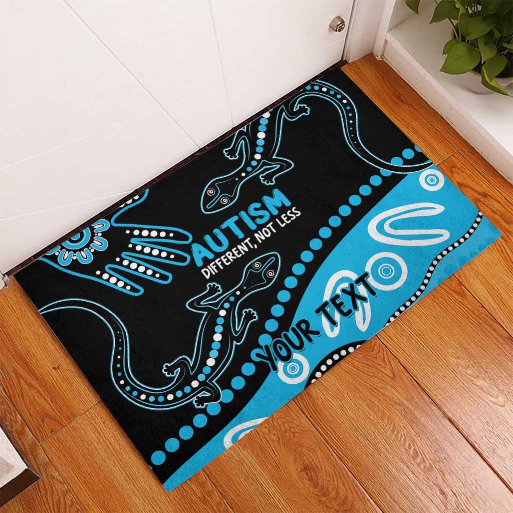 Different Not Less Autism Awareness Australia Personalised Rubber Doormat Aussie Aboriginal Lizards