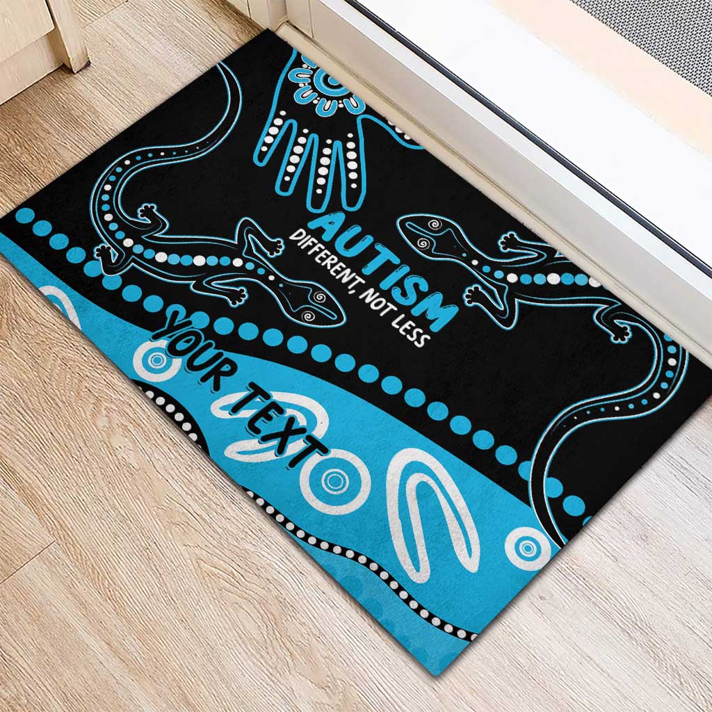Different Not Less Autism Awareness Australia Personalised Rubber Doormat Aussie Aboriginal Lizards