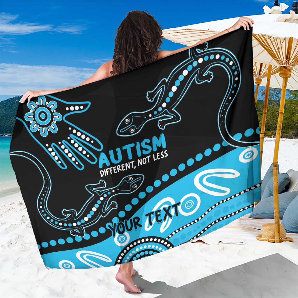 Different Not Less Autism Awareness Australia Personalised Sarong Aussie Aboriginal Lizards