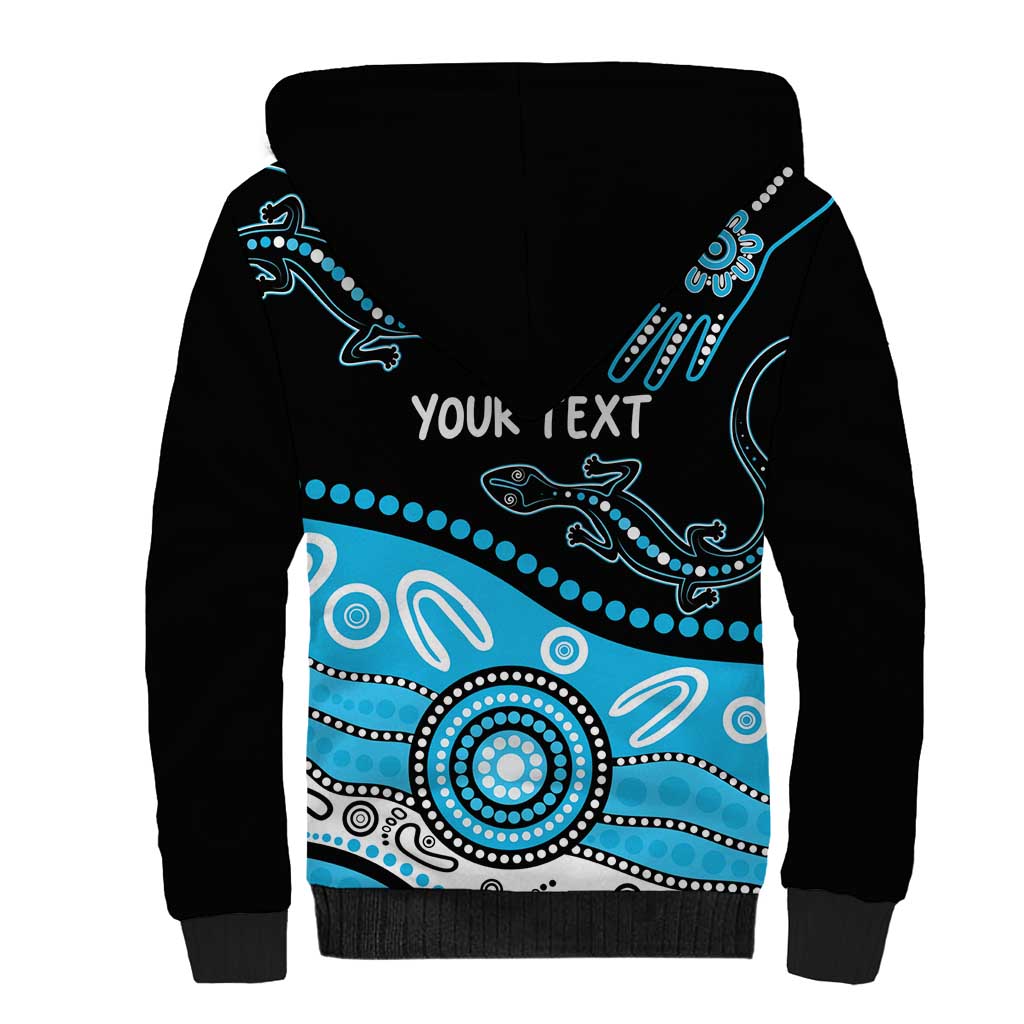 Different Not Less Autism Awareness Australia Personalised Sherpa Hoodie Aussie Aboriginal Lizards