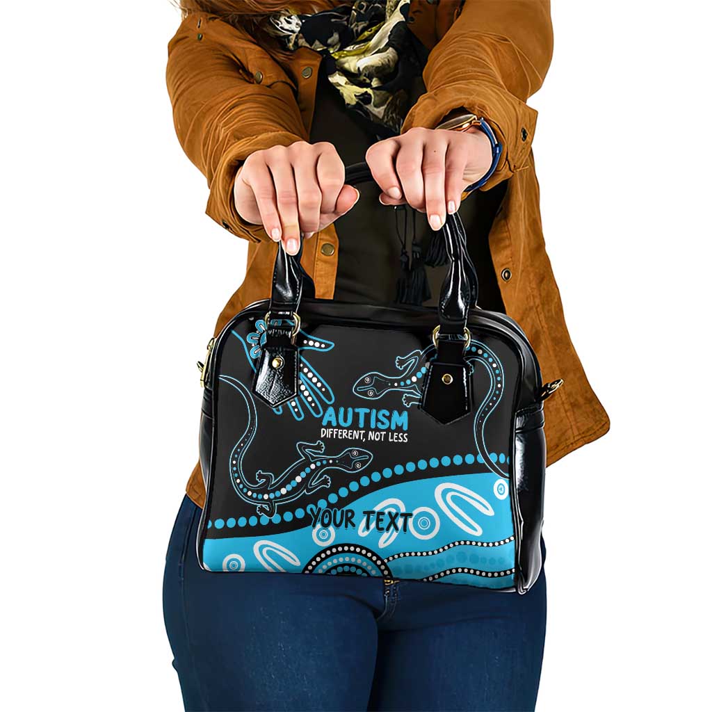 Different Not Less Autism Awareness Australia Personalised Shoulder Handbag Aussie Aboriginal Lizards