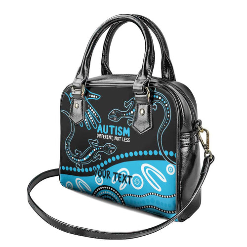 Different Not Less Autism Awareness Australia Personalised Shoulder Handbag Aussie Aboriginal Lizards