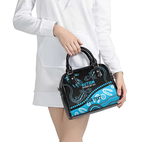 Different Not Less Autism Awareness Australia Personalised Shoulder Handbag Aussie Aboriginal Lizards