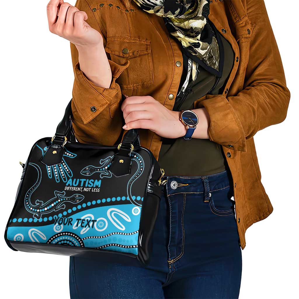 Different Not Less Autism Awareness Australia Personalised Shoulder Handbag Aussie Aboriginal Lizards