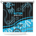 Different Not Less Autism Awareness Australia Personalised Shower Curtain Aussie Aboriginal Lizards
