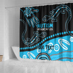 Different Not Less Autism Awareness Australia Personalised Shower Curtain Aussie Aboriginal Lizards