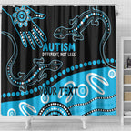Different Not Less Autism Awareness Australia Personalised Shower Curtain Aussie Aboriginal Lizards