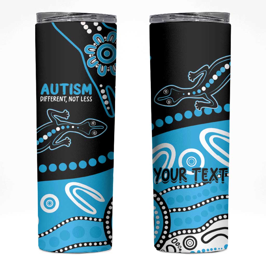 Different Not Less Autism Awareness Australia Personalised Skinny Tumbler Aboriginal Lizards