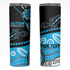 Different Not Less Autism Awareness Australia Personalised Skinny Tumbler Aboriginal Lizards