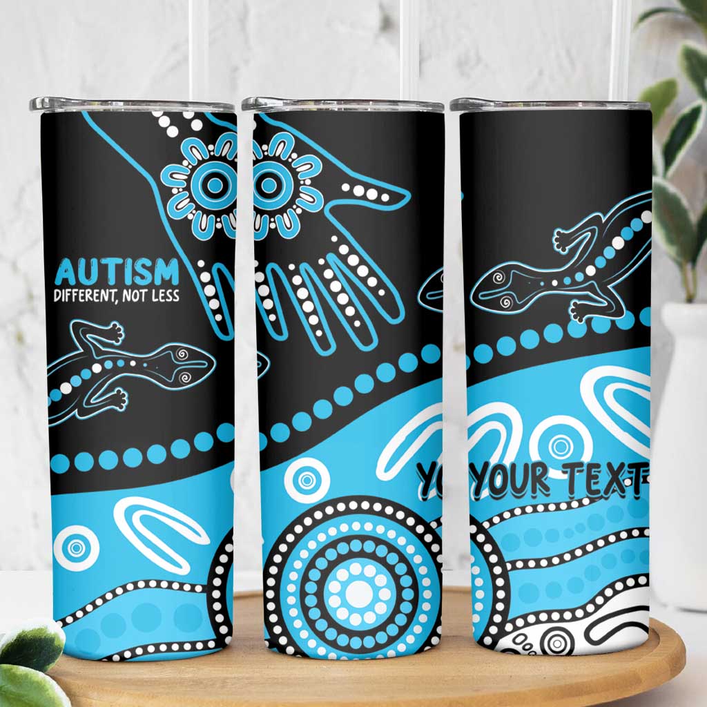 Different Not Less Autism Awareness Australia Personalised Skinny Tumbler Aboriginal Lizards