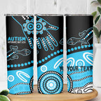 Different Not Less Autism Awareness Australia Personalised Skinny Tumbler Aboriginal Lizards