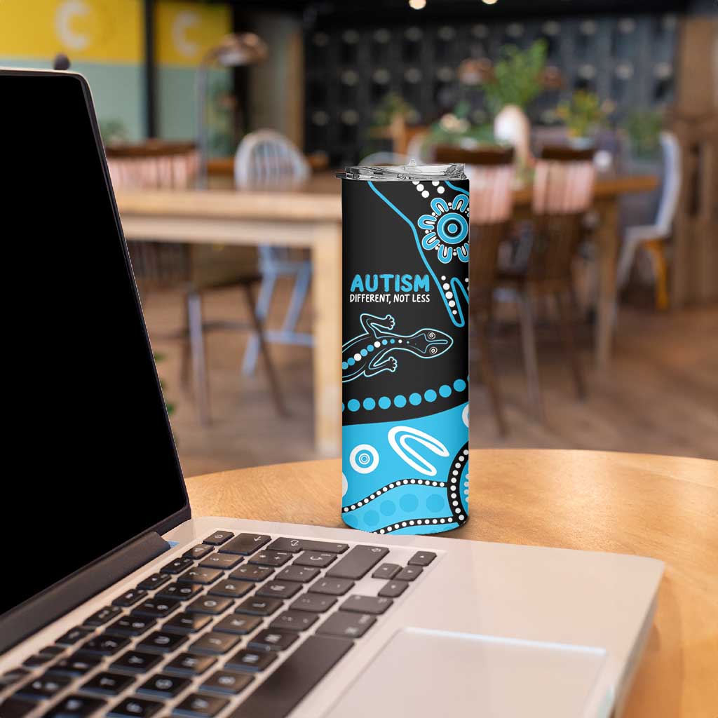 Different Not Less Autism Awareness Australia Personalised Skinny Tumbler Aboriginal Lizards