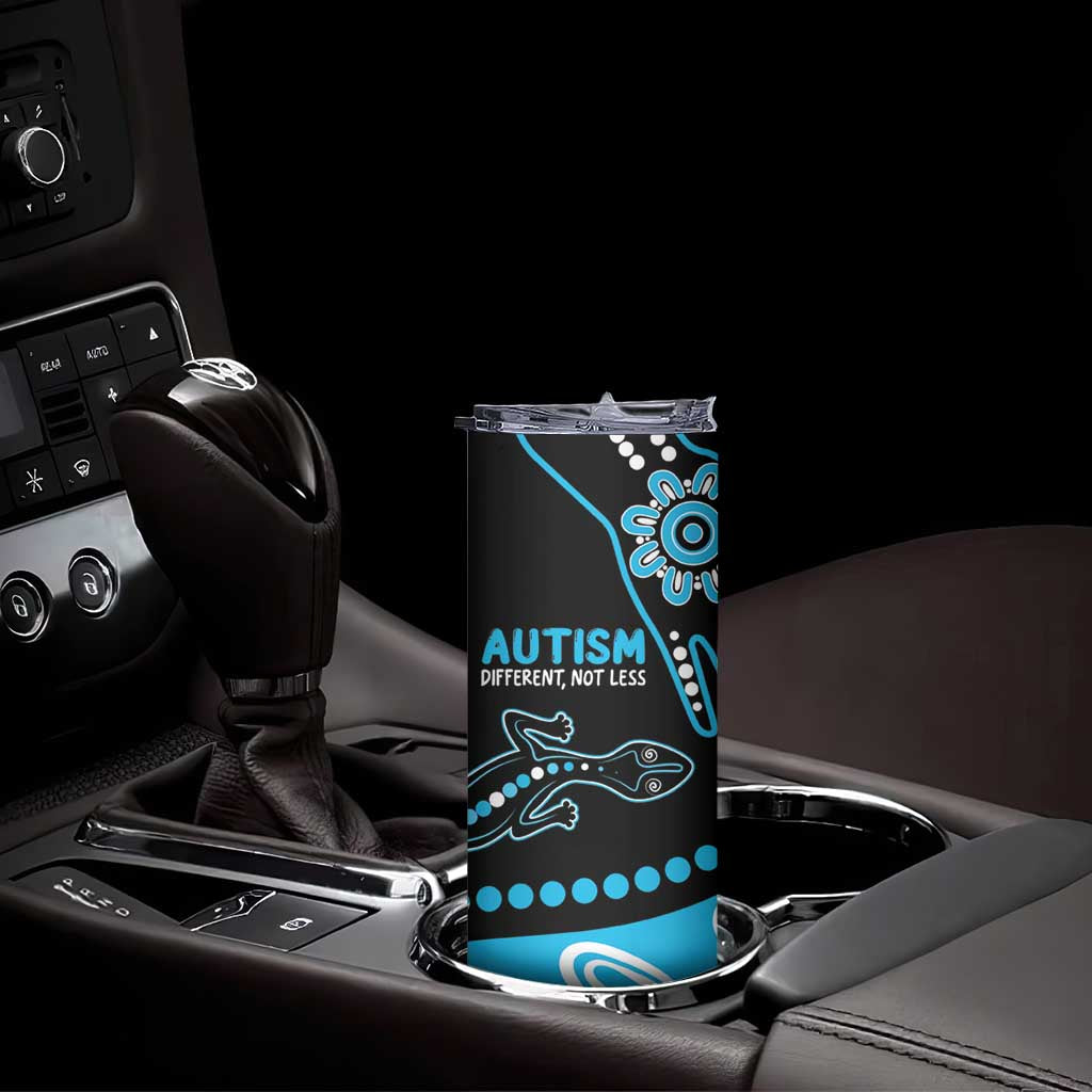 Different Not Less Autism Awareness Australia Personalised Skinny Tumbler Aboriginal Lizards