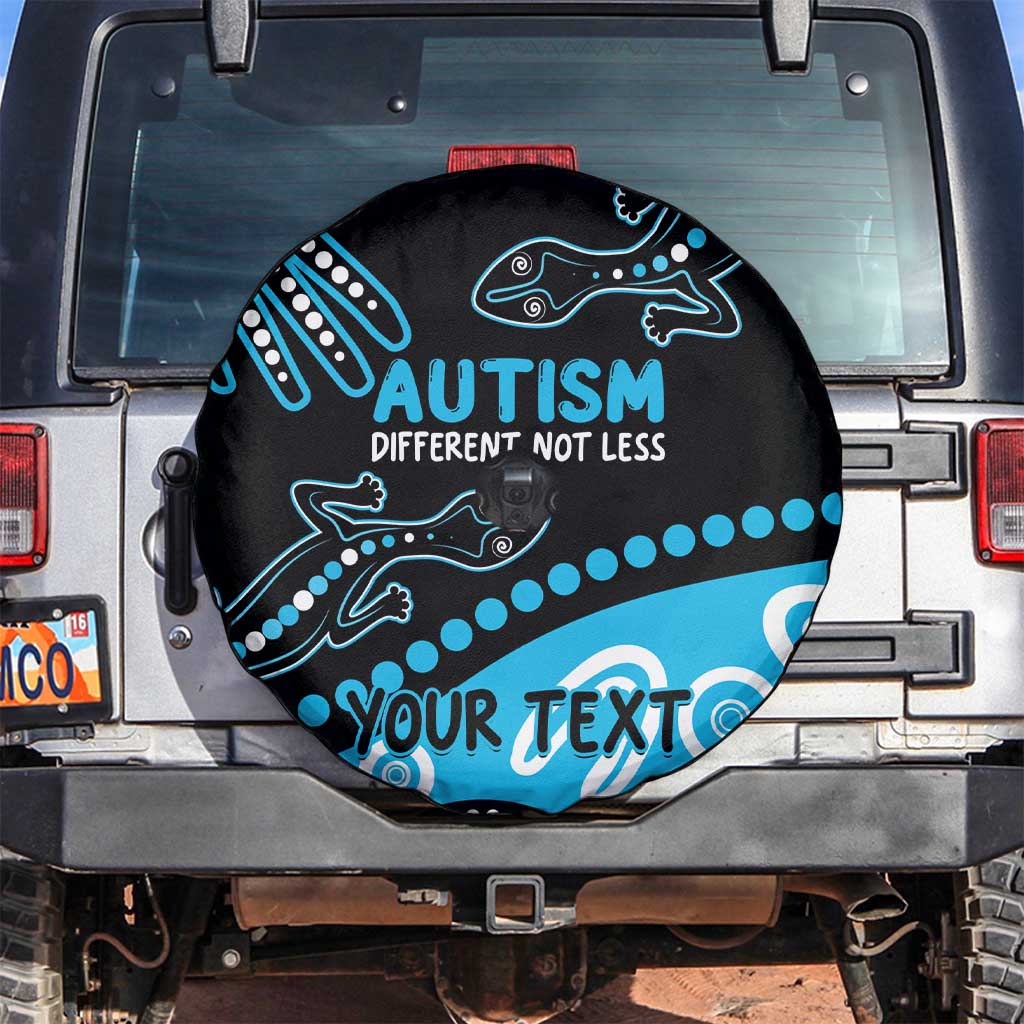 Different Not Less Autism Awareness Australia Personalised Spare Tire Cover Aussie Aboriginal Lizards