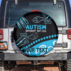 Different Not Less Autism Awareness Australia Personalised Spare Tire Cover Aussie Aboriginal Lizards