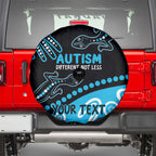 Different Not Less Autism Awareness Australia Personalised Spare Tire Cover Aussie Aboriginal Lizards