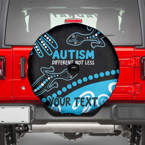 Different Not Less Autism Awareness Australia Personalised Spare Tire Cover Aussie Aboriginal Lizards