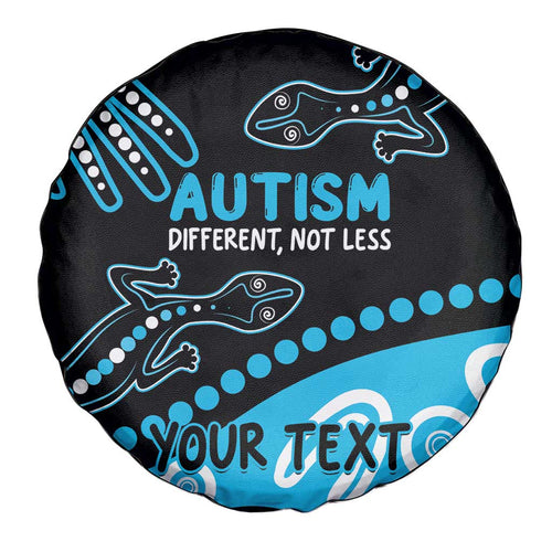 Different Not Less Autism Awareness Australia Personalised Spare Tire Cover Aussie Aboriginal Lizards