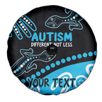 Different Not Less Autism Awareness Australia Personalised Spare Tire Cover Aussie Aboriginal Lizards