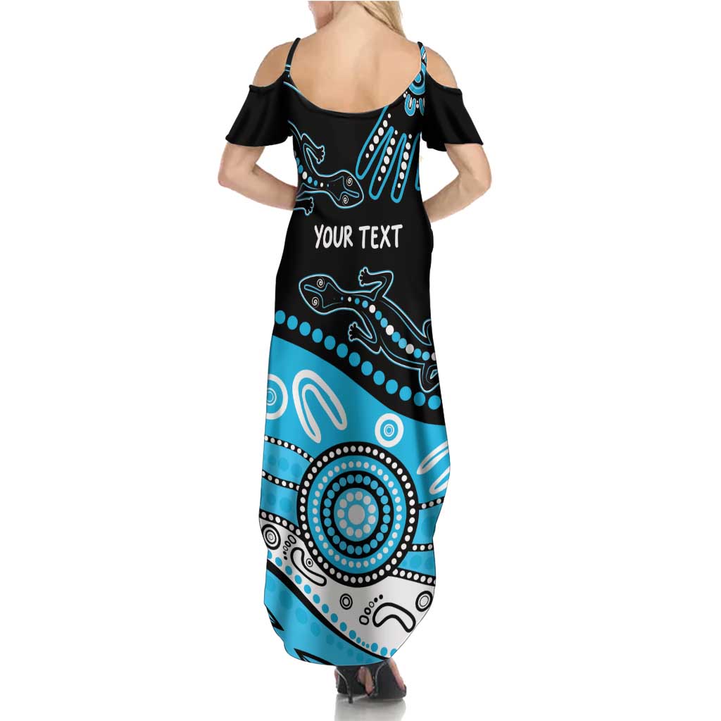 Different Not Less Autism Awareness Australia Personalised Summer Maxi Dress Aussie Aboriginal Lizards