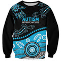 Different Not Less Autism Awareness Australia Personalised Sweatshirt Aussie Aboriginal Lizards