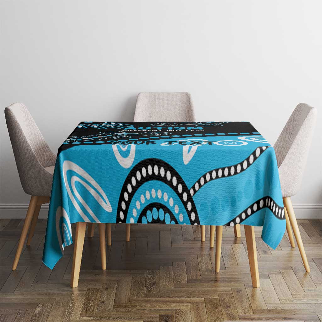 Different Not Less Autism Awareness Australia Personalised Tablecloth Aussie Aboriginal Lizards