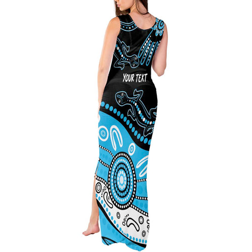 Different Not Less Autism Awareness Australia Personalised Tank Maxi Dress Aussie Aboriginal Lizards