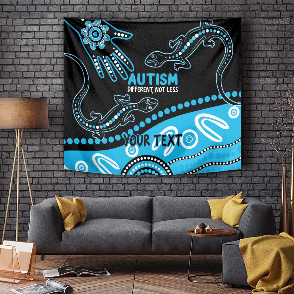 Different Not Less Autism Awareness Australia Personalised Tapestry Aussie Aboriginal Lizards
