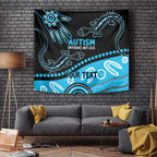Different Not Less Autism Awareness Australia Personalised Tapestry Aussie Aboriginal Lizards