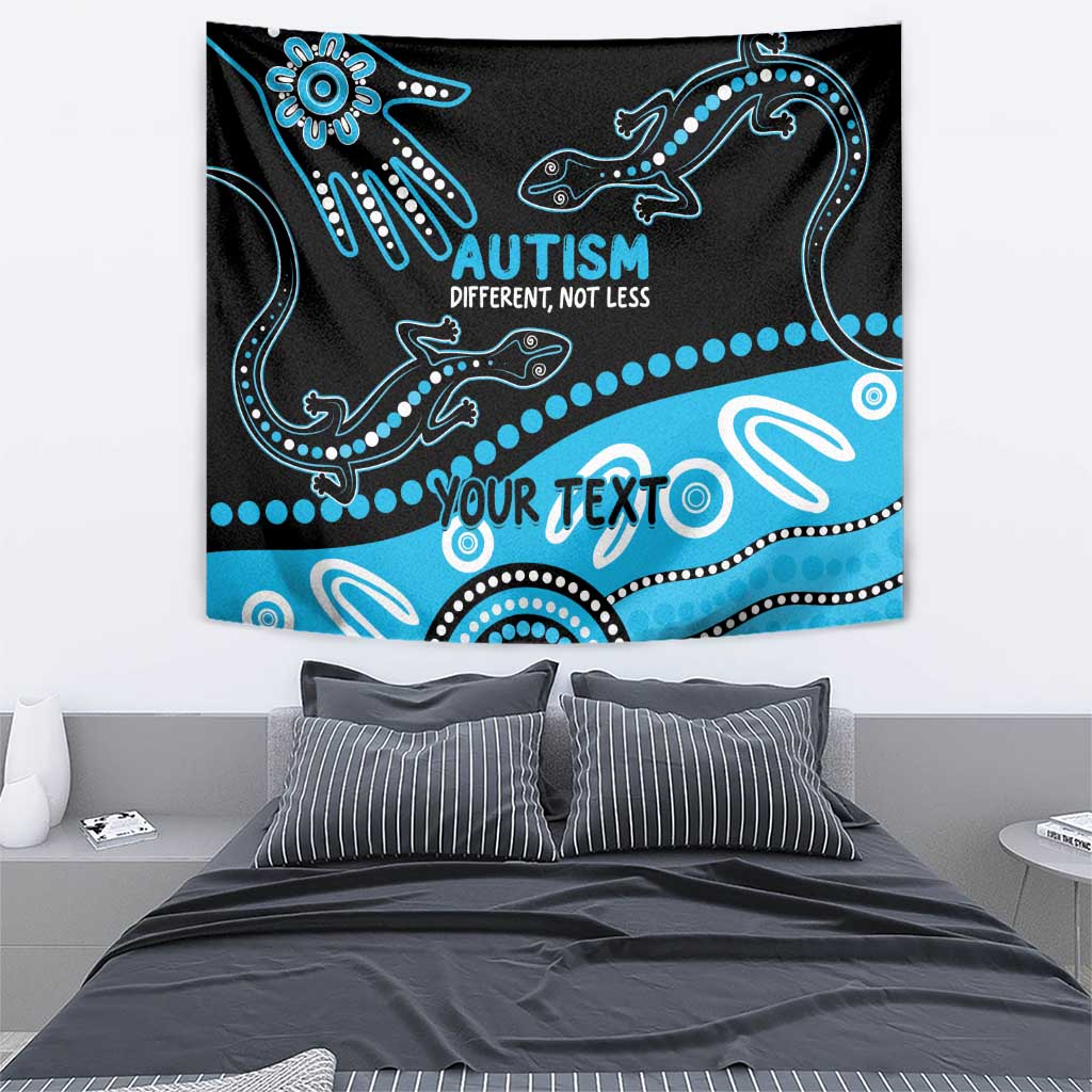 Different Not Less Autism Awareness Australia Personalised Tapestry Aussie Aboriginal Lizards