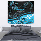 Different Not Less Autism Awareness Australia Personalised Tapestry Aussie Aboriginal Lizards