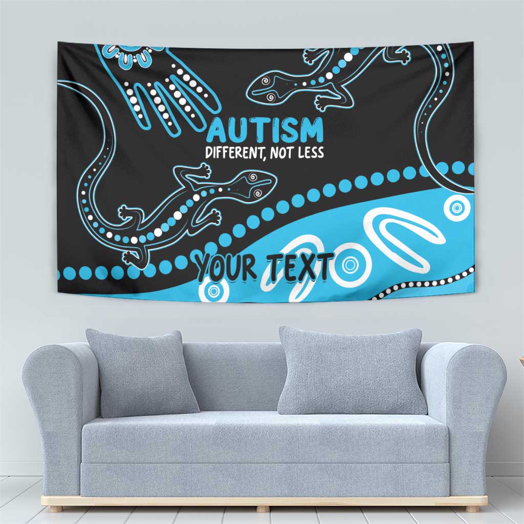 Different Not Less Autism Awareness Australia Personalised Tapestry Aussie Aboriginal Lizards