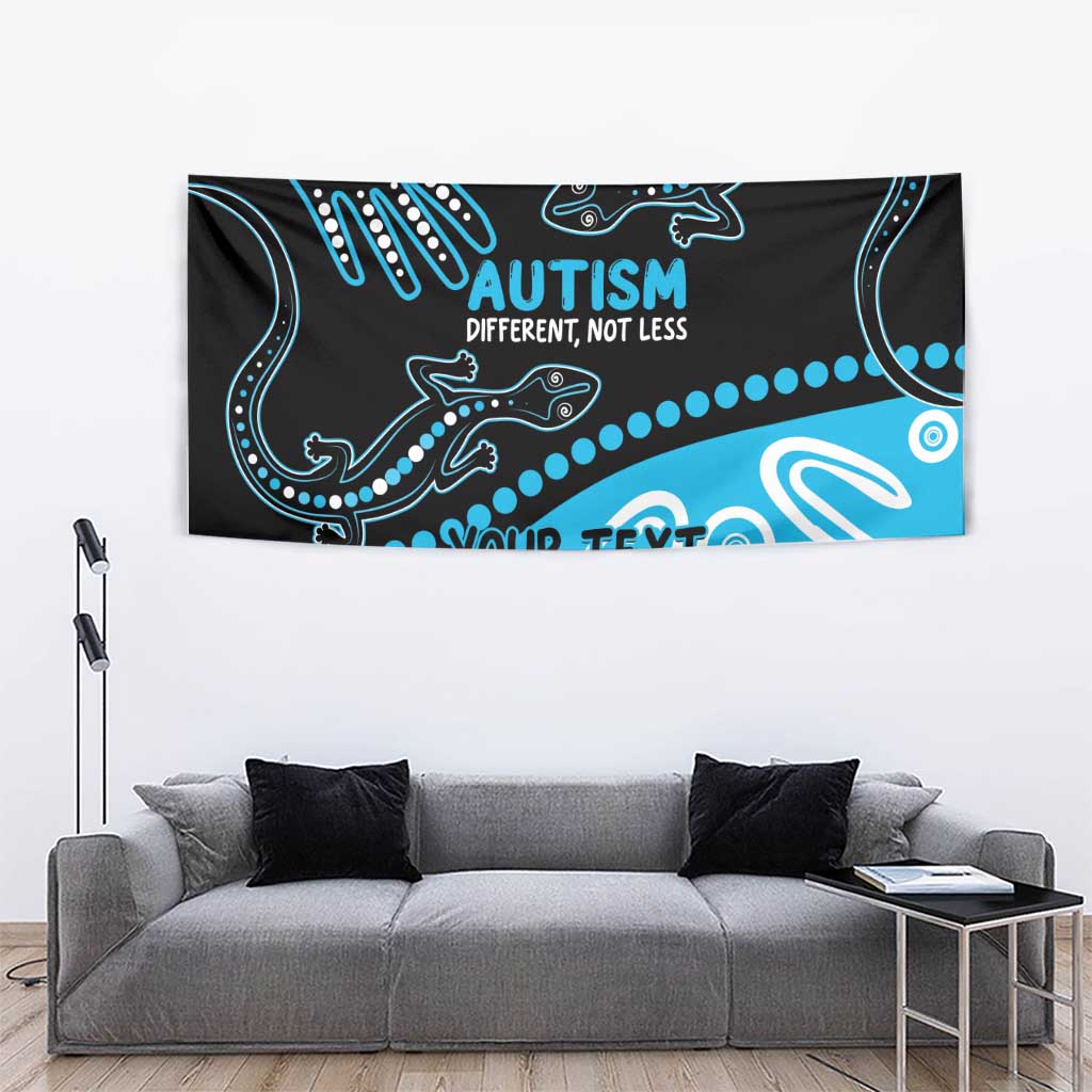 Different Not Less Autism Awareness Australia Personalised Tapestry Aussie Aboriginal Lizards