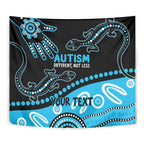 Different Not Less Autism Awareness Australia Personalised Tapestry Aussie Aboriginal Lizards