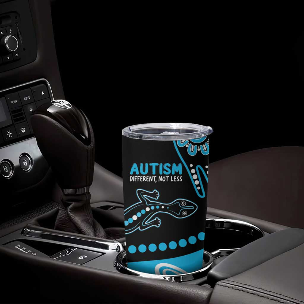 Different Not Less Autism Awareness Australia Personalised Tumbler Cup Aboriginal Lizards