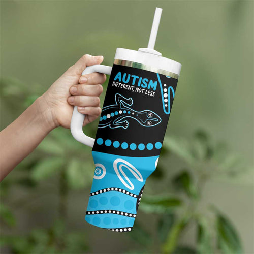 Different Not Less Autism Awareness Australia Personalised Tumbler With Handle Aboriginal Lizards