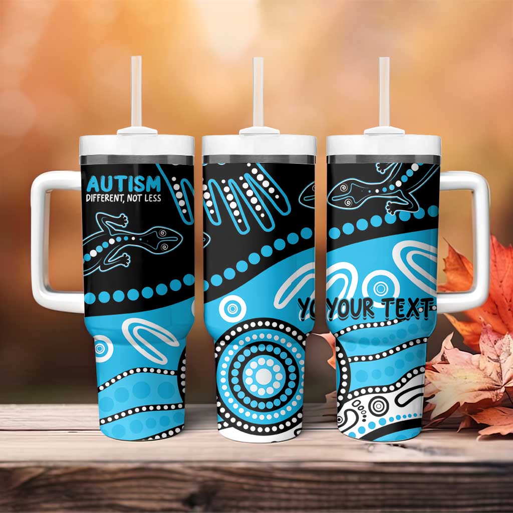 Different Not Less Autism Awareness Australia Personalised Tumbler With Handle Aboriginal Lizards