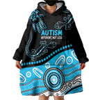 Different Not Less Autism Awareness Australia Personalised Wearable Blanket Hoodie Aussie Aboriginal Lizards